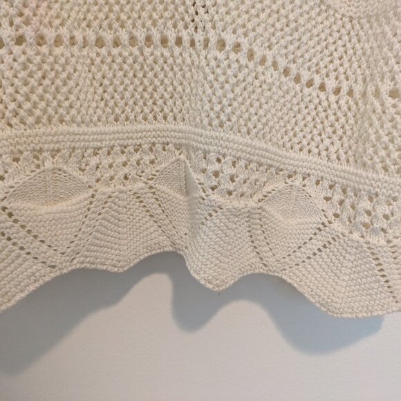Anthropologie Pilcro Ivory "Crochet Scallop Hem Cami" Sweater Tank - Picture 5 of 9